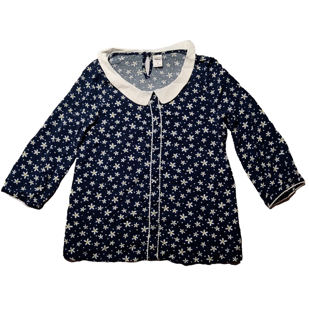 DISNEY x LAUREN CONRAD Daisy Toss GEO Women Medium Blue‎ Pullover Top
